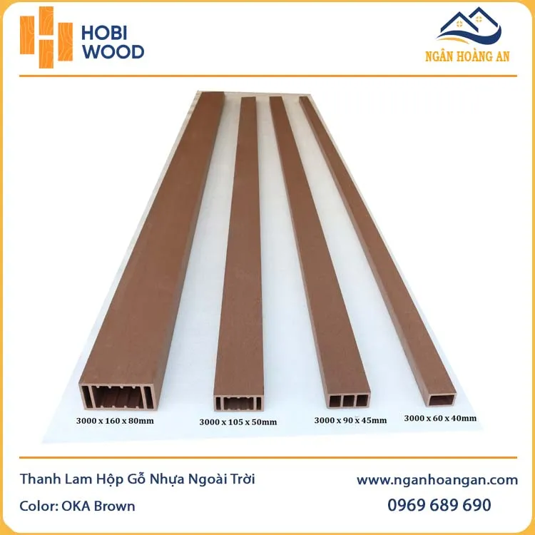 Thanh Lam Hộp Gỗ Nhựa Ngoài Trời Hobiwood HB160L80 Oka Brown